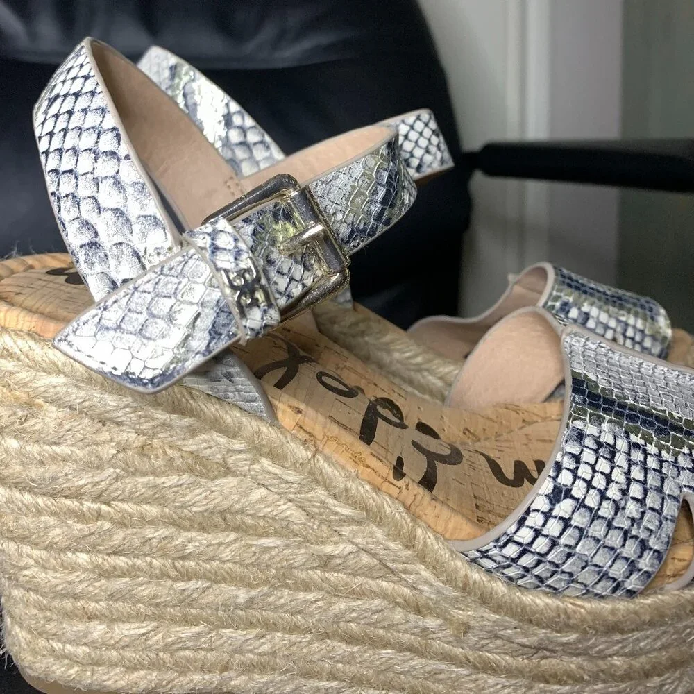 Sam Edelman Snake Print Wedges, size 7 - Picture 8 of 8